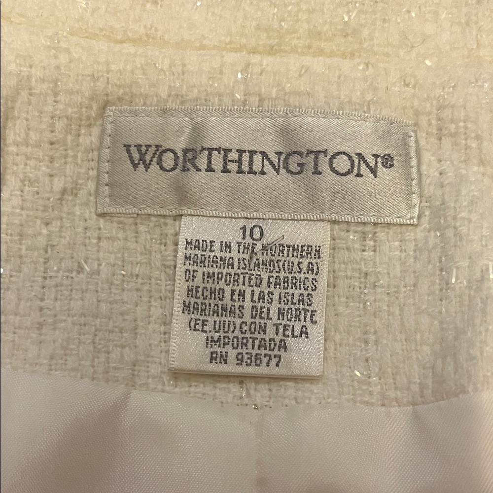 Worthington Cream Textured suit jacket size 10 skirt size 8 - Picture 5 of 15